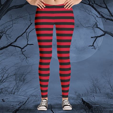 Striped leggings with a witch motif: A versatile and stylish choice